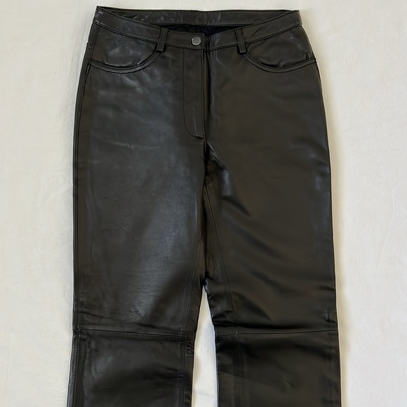 Bebe Genuine Leather Lamb Disco Biker Black Pants - Picture 2 of 10